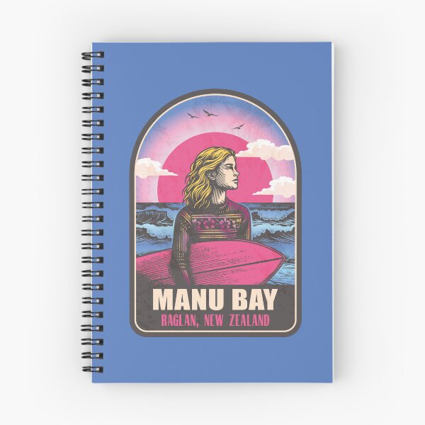 Item preview, Manu Bay Raglan New Zealand Vintage Surfing Graphic designed and sold by CynthiaGraphics.