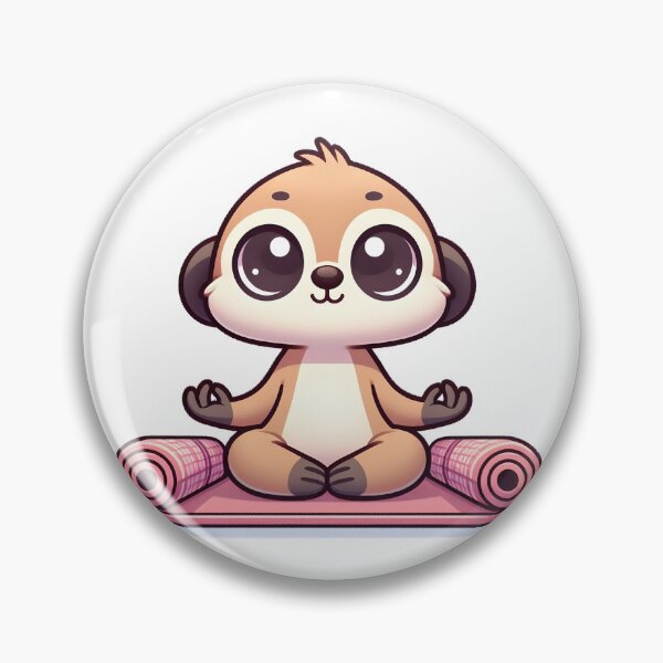Item preview, Kawaii Meerkat With A Yoga Mat designed and sold by CanvasCutie.