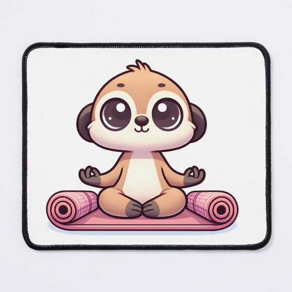 Item preview, Kawaii Meerkat With A Yoga Mat designed and sold by CanvasCutie.