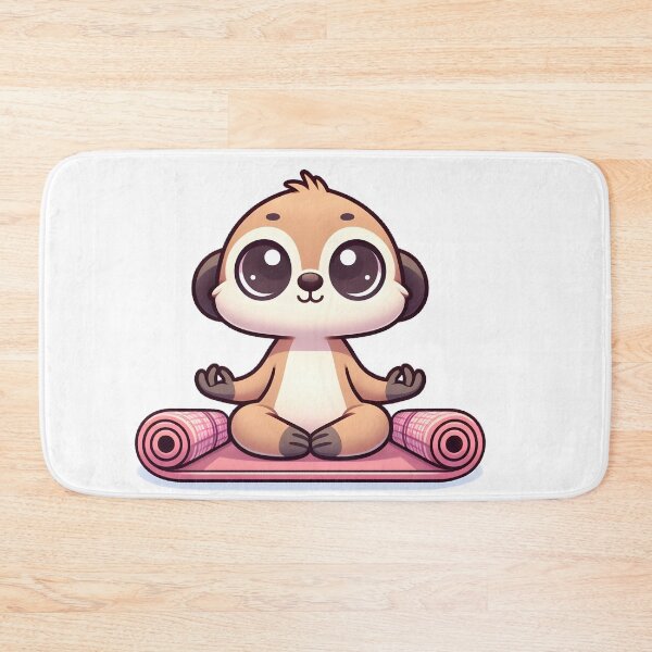 Item preview, Kawaii Meerkat With A Yoga Mat designed and sold by CanvasCutie.