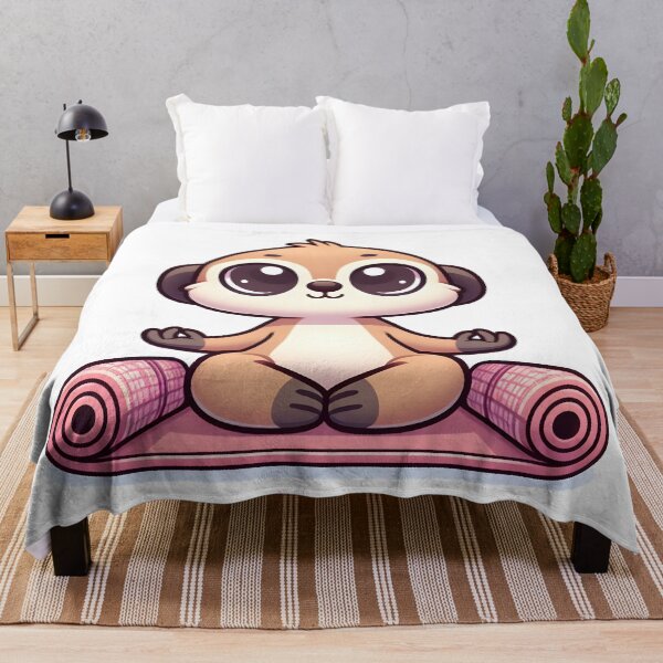 Item preview, Kawaii Meerkat With A Yoga Mat designed and sold by CanvasCutie.