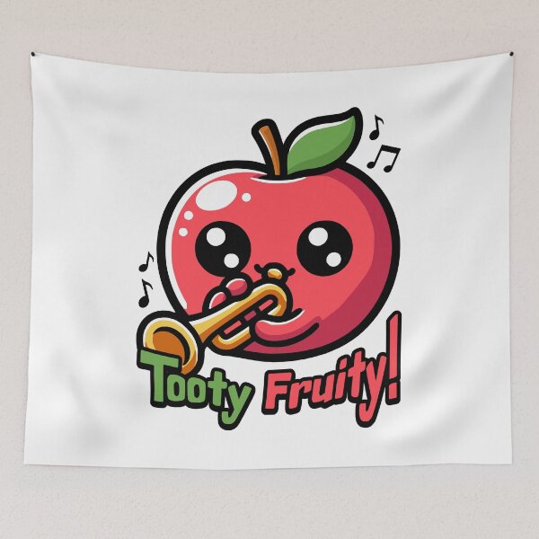Item preview, Tooty Fruity! Cute Trumpet Playing Apple Pun designed and sold by PMCreative.