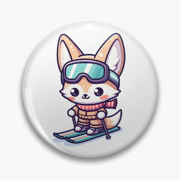 Item preview, Kawaii Fennec With Ski Goggles designed and sold by CanvasCutie.