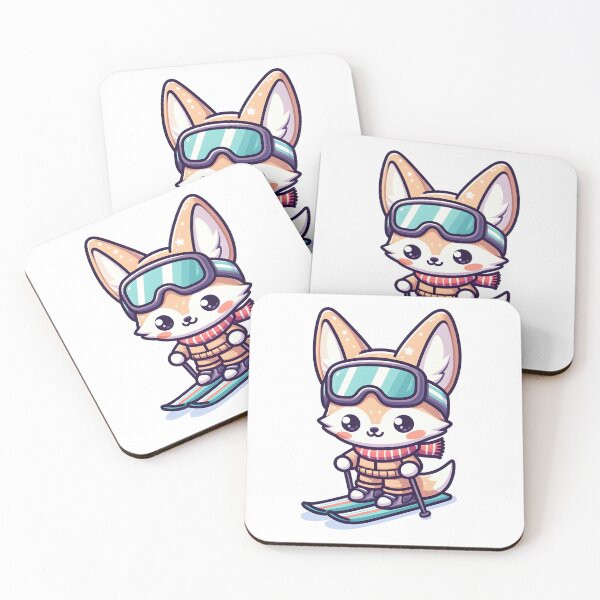 Item preview, Kawaii Fennec With Ski Goggles designed and sold by CanvasCutie.
