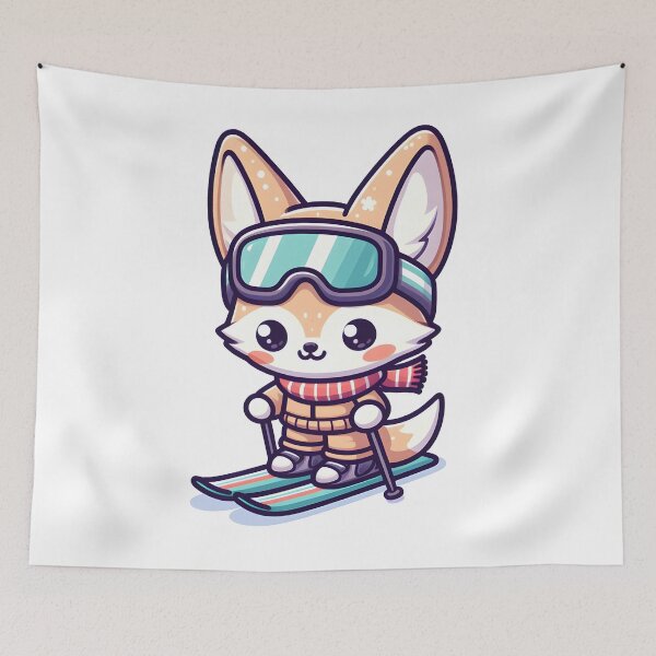 Item preview, Kawaii Fennec With Ski Goggles designed and sold by CanvasCutie.