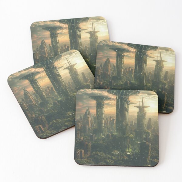Item preview, futuristic tall buildings with cicular top designed and sold by Kirollos9.