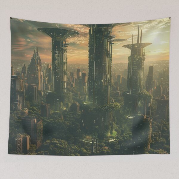 Item preview, futuristic tall buildings with cicular top designed and sold by Kirollos9.