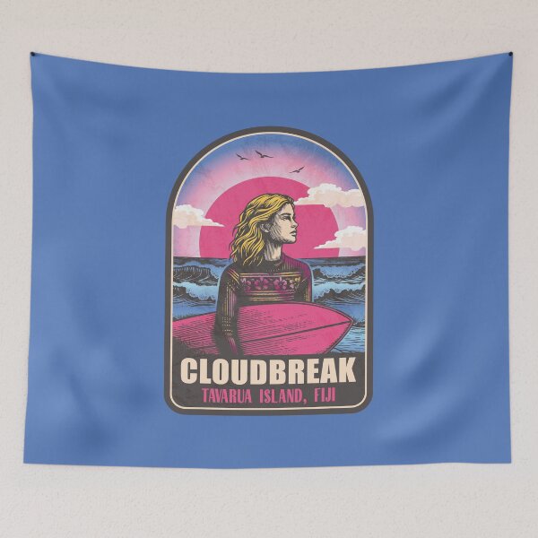 Item preview, Cloudbreak Tavarua Island Fiji Vintage Surfing Graphic designed and sold by CynthiaGraphics.