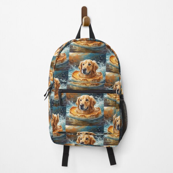 Item preview, Golden Retriever dog swimming in Crème brûlée designed and sold by toppopin.