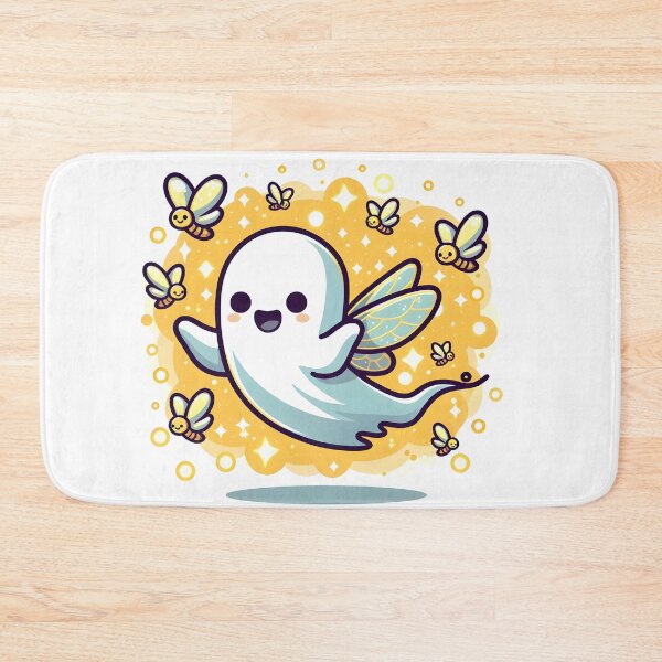 Item preview, Kawaii Ghost Whisperer Flying Alongside A Swarm Of Fireflies designed and sold by CanvasCutie.