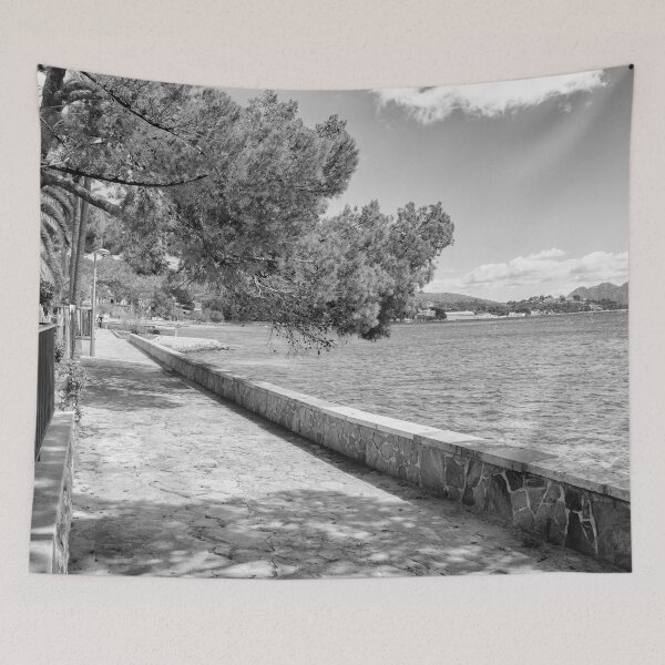 Item preview, Puerto Pollensa Mallorca Pine Walk Black And White designed and sold by GG WALL ART.