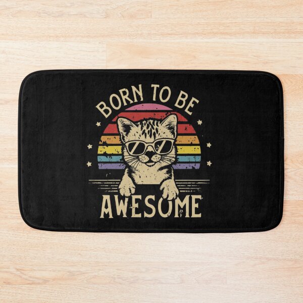 Item preview, Cute Kitten In Sunglasses With The Inscription Born To Be Awesome designed and sold by M R Design.