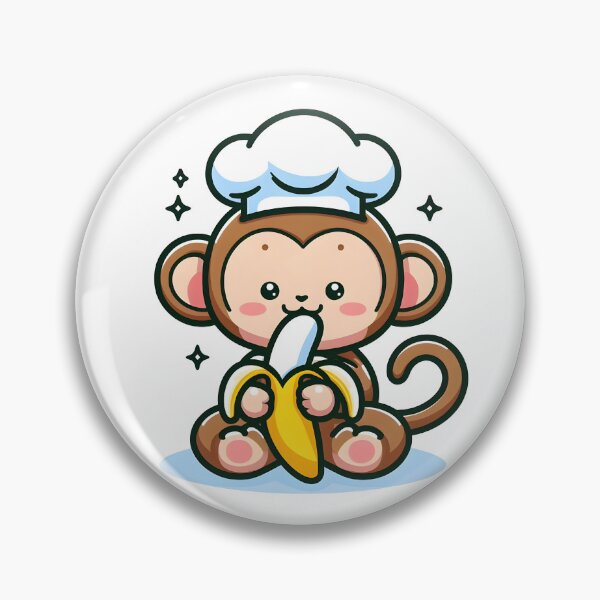 Item preview, Kawaii Monkey With Chef'S Hat designed and sold by CanvasCutie.