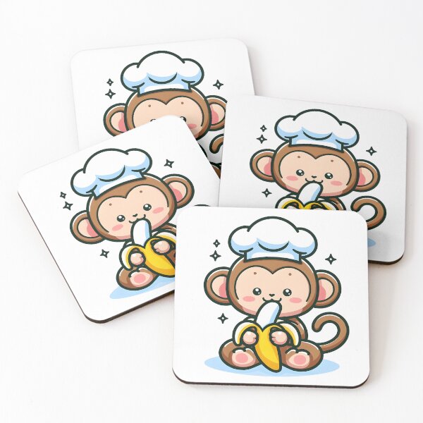 Item preview, Kawaii Monkey With Chef'S Hat designed and sold by CanvasCutie.