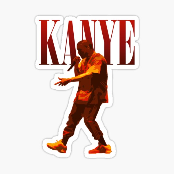 Aperçu de l'œuvre autocollant de concert de Kanye West créée et vendue par DeSaings.