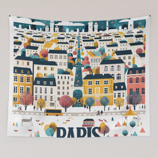 Item preview, =Paris Cityscape Illustration designed and sold by nomiraclehere.
