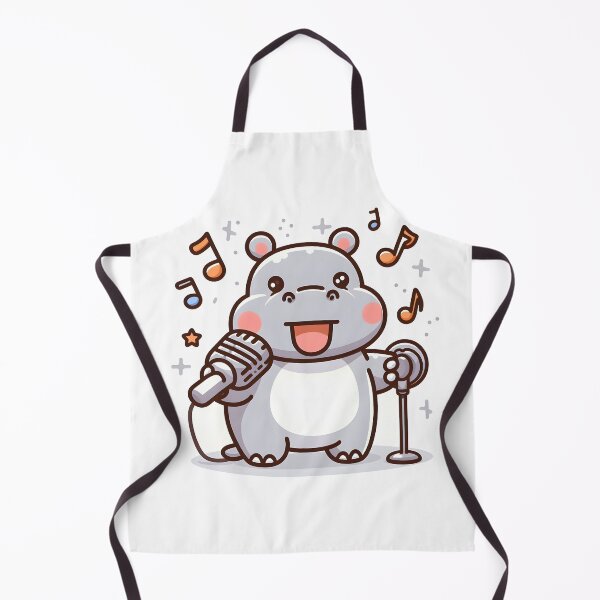 Item preview, Kawaii Hippo With Microphone designed and sold by CanvasCutie.
