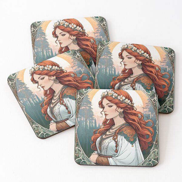 Item preview, Queen Boudica folklore art retro vintage floral design designed and sold by BorgSpareParts.