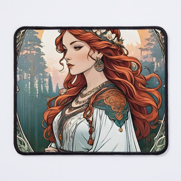 Item preview, Queen Boudica folklore art retro vintage floral design designed and sold by BorgSpareParts.