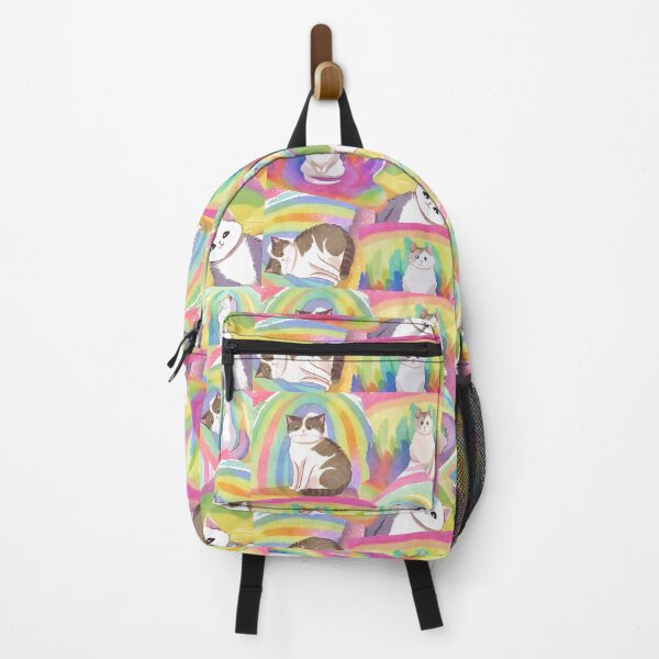 Item preview, LGBT cat rainbow water colour collage designed and sold by BritishDelights.