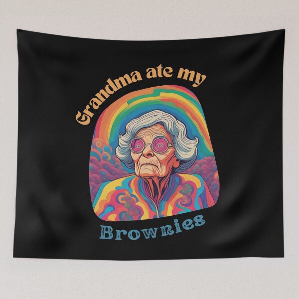 Item preview, Oops! Grandma Ate My Brownies - Trippy Treat Gone Wrong (Psychedelic Illustration) designed and sold by Sr-Javier.