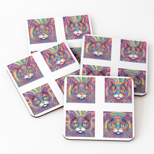 Item preview, LGBT cat rainbow colour collage designed and sold by BritishDelights.
