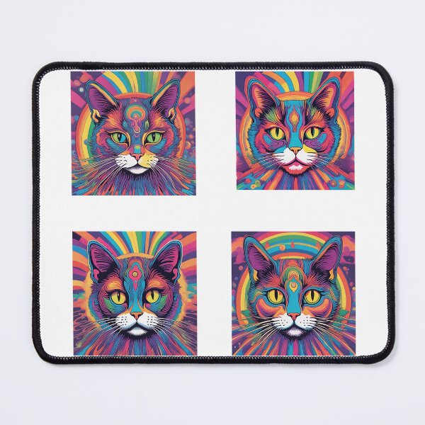 Item preview, LGBT cat rainbow colour collage designed and sold by Britishdelights.