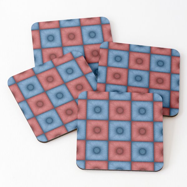 Item preview, Chess pattern from "Pouf" tiles the wedgwood color and burnt umber color designed and sold by Cherevan.