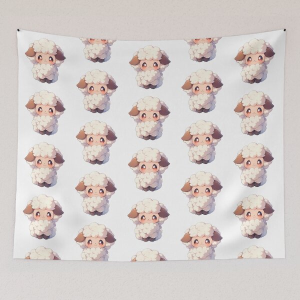 Item preview, Cute Kawaii Happy Lamb Sheep in Warm Pastel Colors designed and sold by CozyKawaiiArt.