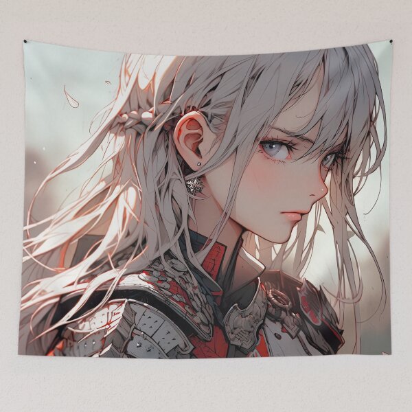 Item preview, Determined Crimson Commander Anime Girl designed and sold by bubblegoth.