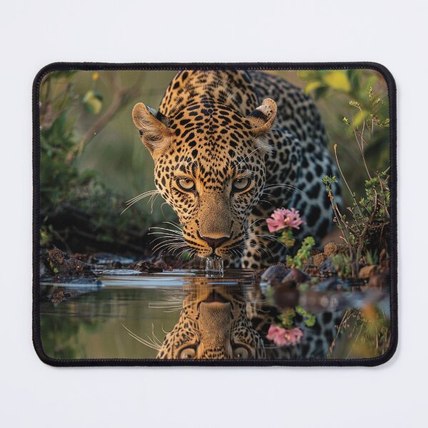 Item preview, A leopard drinking water from the river designed and sold by Stanfart.