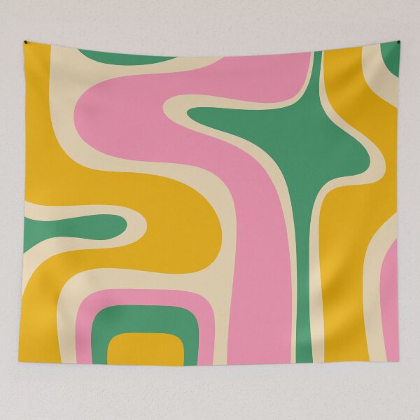 Item preview, Retro Copacetic Abstract Yellow Pink Green designed and sold by kierkegaard.