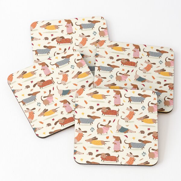 Item preview, Fall Dachshunds in Sweaters (Condensed Pattern) designed and sold by BexMorleyArt.