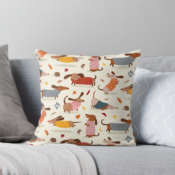 Item preview, Fall Dachshunds in Sweaters (Condensed Pattern) designed and sold by BexMorleyArt.