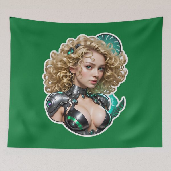 Item preview, Cute Sexy Blonde Anime Cyborg Girl designed and sold by TheArtOfPat.