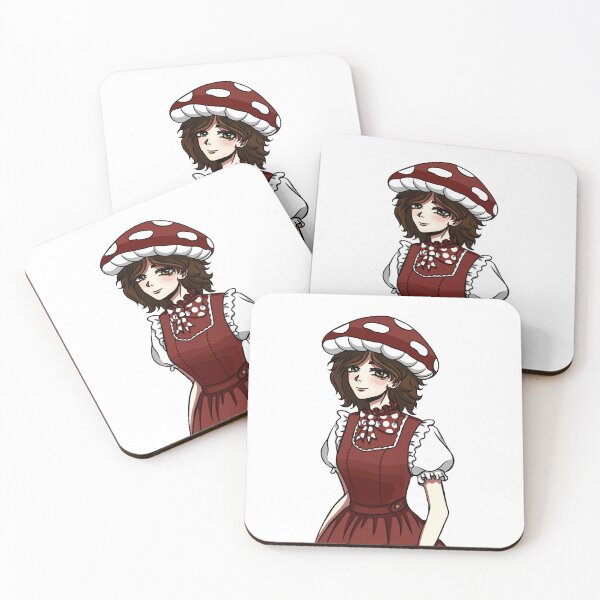 Item preview, Anime-style girl with a fly agaric hat in a vintage dress with voluminous sleeves designed and sold by animeshki.