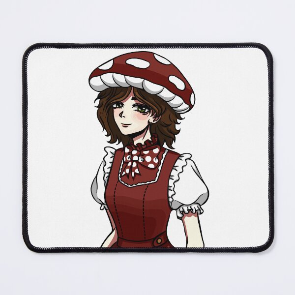 Item preview, Anime-style girl with a fly agaric hat in a vintage dress with voluminous sleeves designed and sold by animeshki.