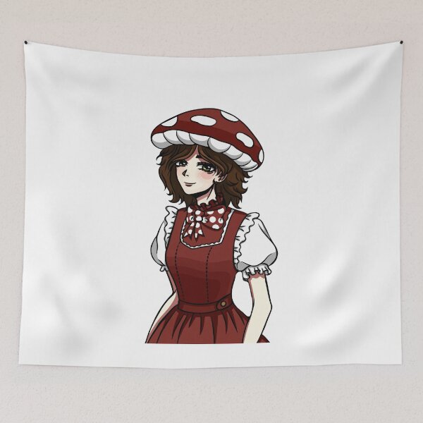 Item preview, Anime-style girl with a fly agaric hat in a vintage dress with voluminous sleeves designed and sold by animeshki.