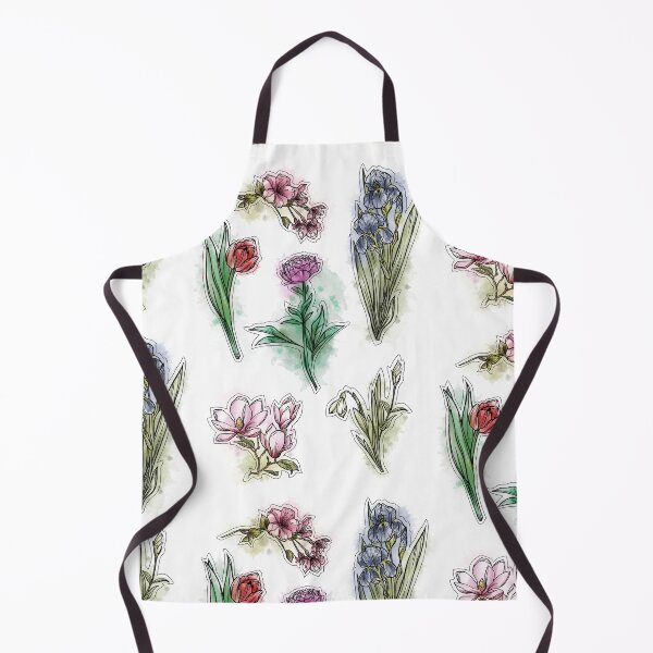 Item preview, Spring Flowers set, Art Nouveau flower pattern, nature, Tulip, Iris, Cherry Blosom, Primrose, Pastel, Watercolor style designed and sold by SSINAMOON.