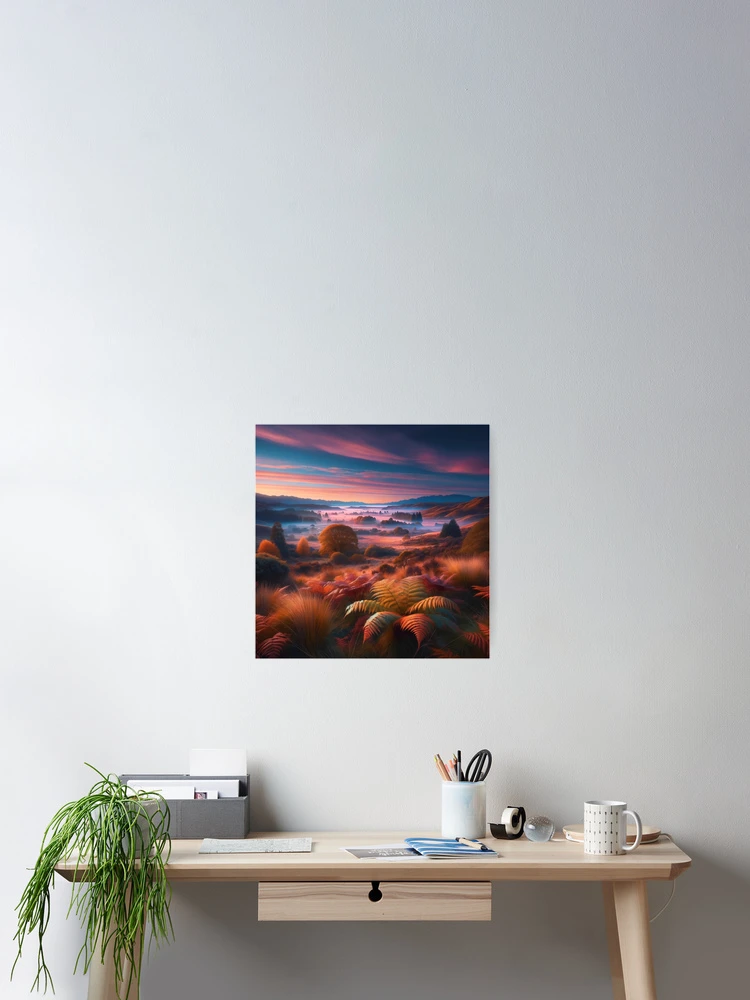 Thumbnail 2 of 3, Poster, Title: Misty Morning designed and sold by Sienna Hamilton-Katene.