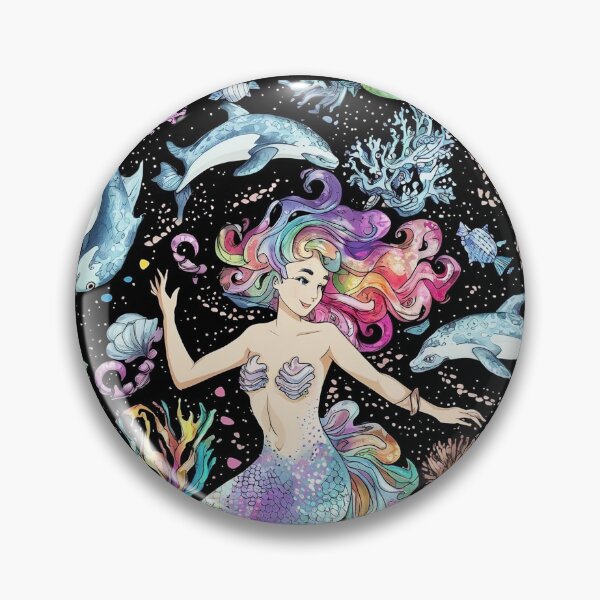 Item preview, Cute little sea  tail mermaid in the ocean. designed and sold by DunuStore.