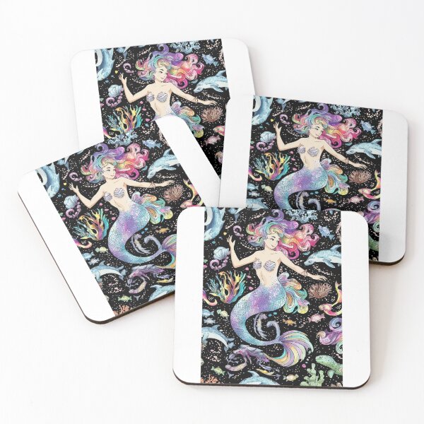 Item preview, Cute little sea  tail mermaid in the ocean. designed and sold by DunuStore.