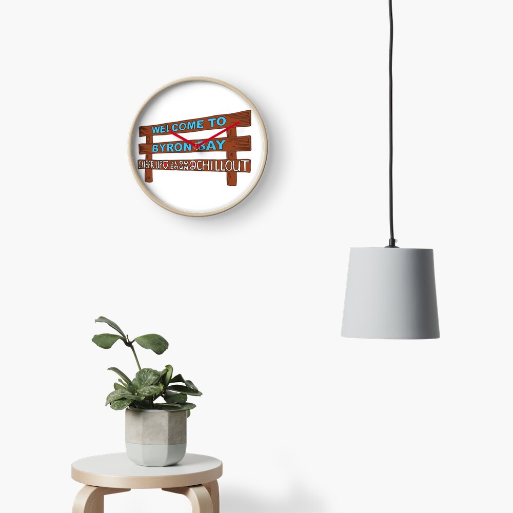 Iconic Byron Bay Cheer Up, Slow Down & Chill Out sign Clock