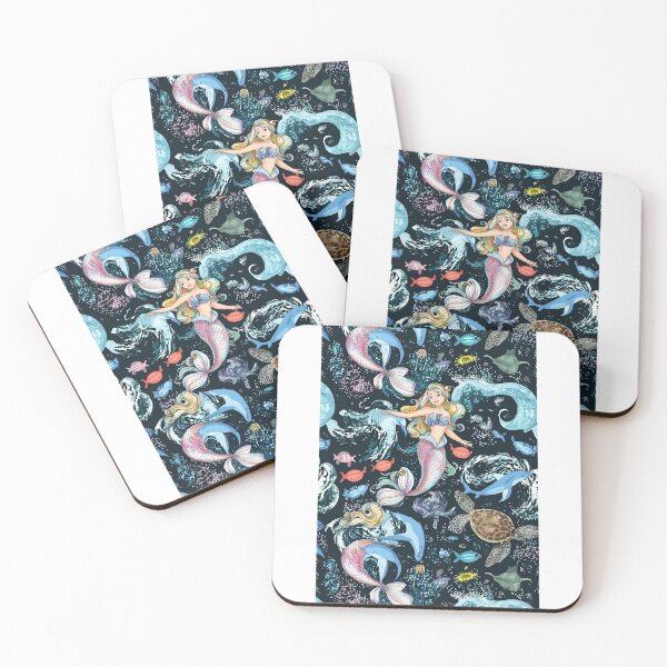 Item preview,  Cute little sea  tail lady mermaid in the ocean. designed and sold by DunuStore.
