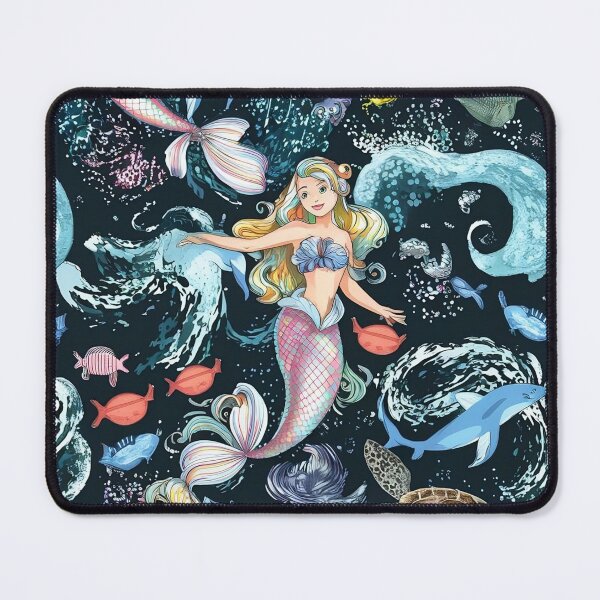 Item preview, Cute little sea tail lady mermaid in the ocean. designed and sold by DunuStore.