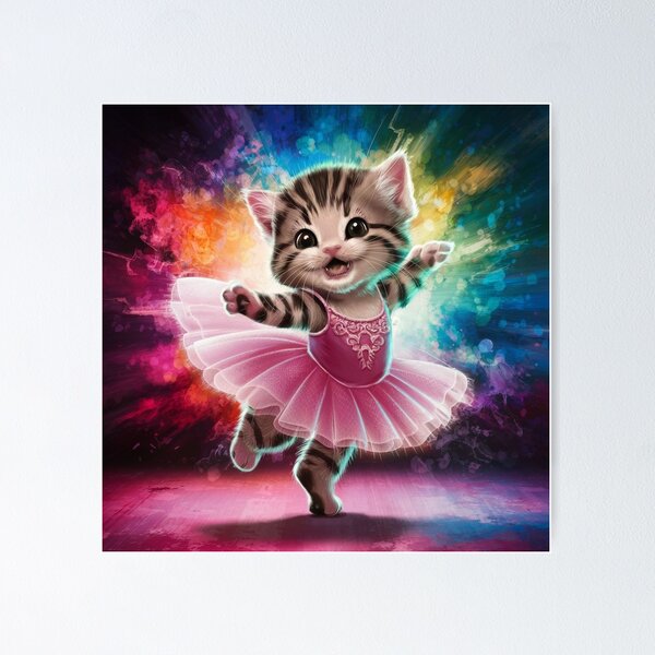 Item preview, Kitty as a ballerina designed and sold by BeaGraphicsDesign.