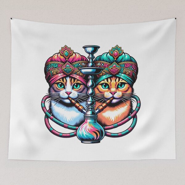 Item preview, Purr-Zen Hoo-Kats Colorful Hookah Pipe Party designed and sold by HippieFarms11.