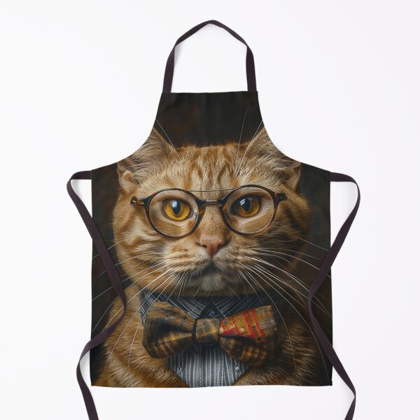 Item preview, Smart Ginger Cat with Glasses and Bowtie designed and sold by House of Hope.