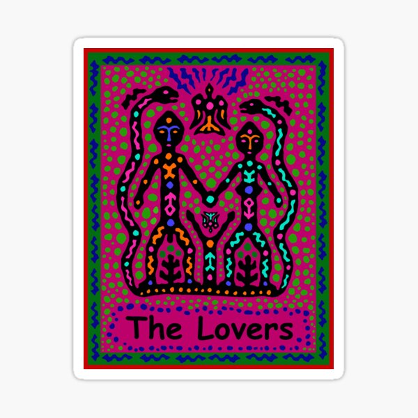 Vista previa del artículo con la obra «Carta del Tarot - Los Amantes», diseñado y vendido por Esprit-Mystique.