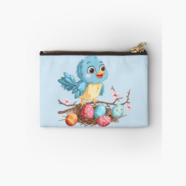 Item preview, Blue Bird on a Branch with Easter Eggs designed and sold by LarkspurAndTea.